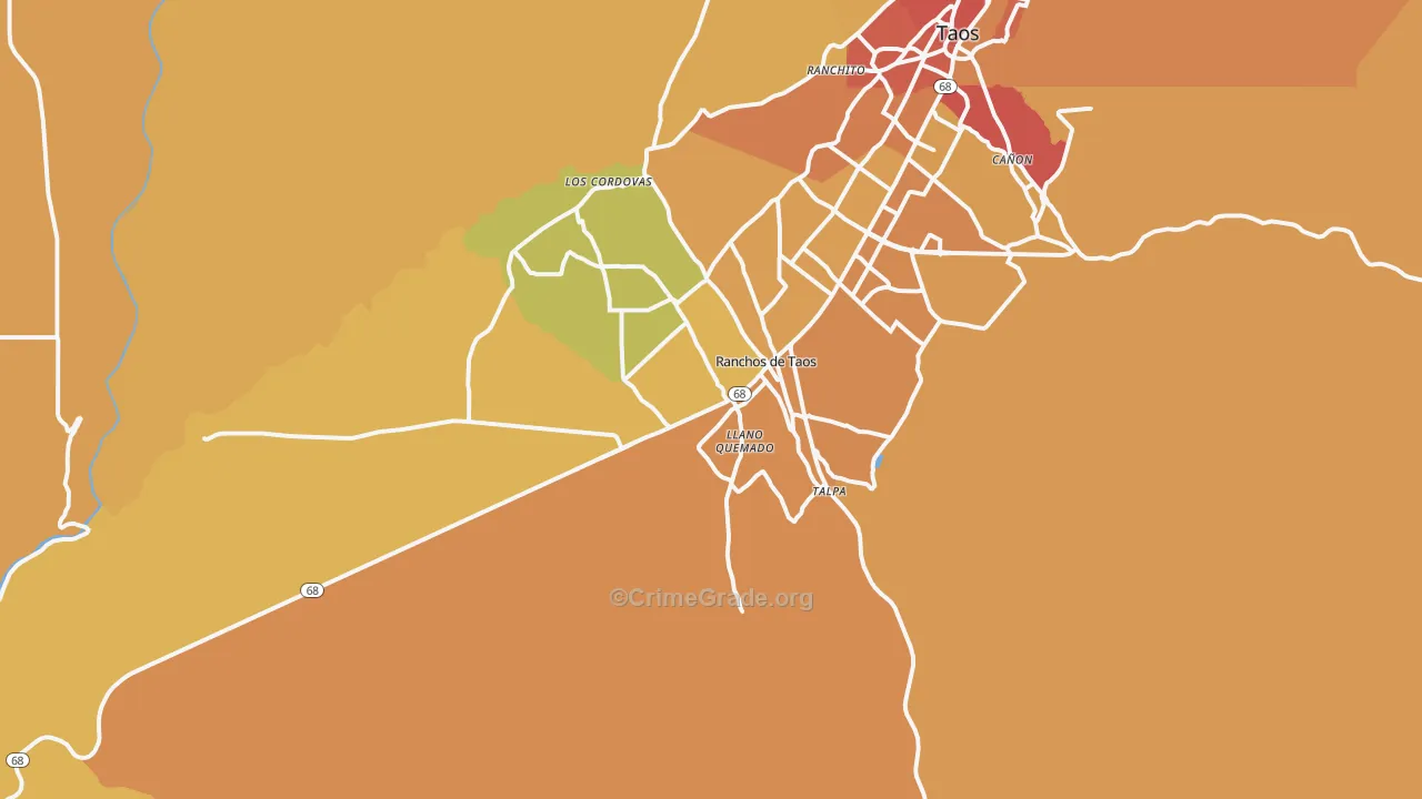 87557, NM Map of Vehicle Theft Rates