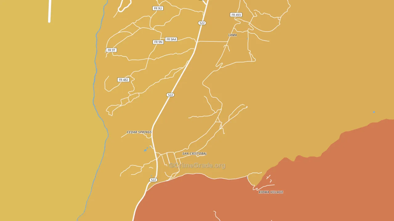 87564, NM Map of Vehicle Theft Rates