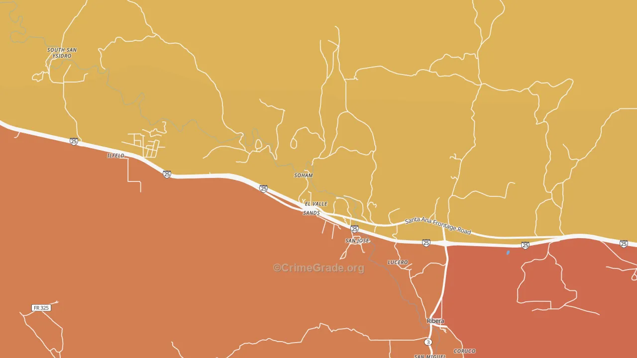 87565, NM Map of Vehicle Theft Rates