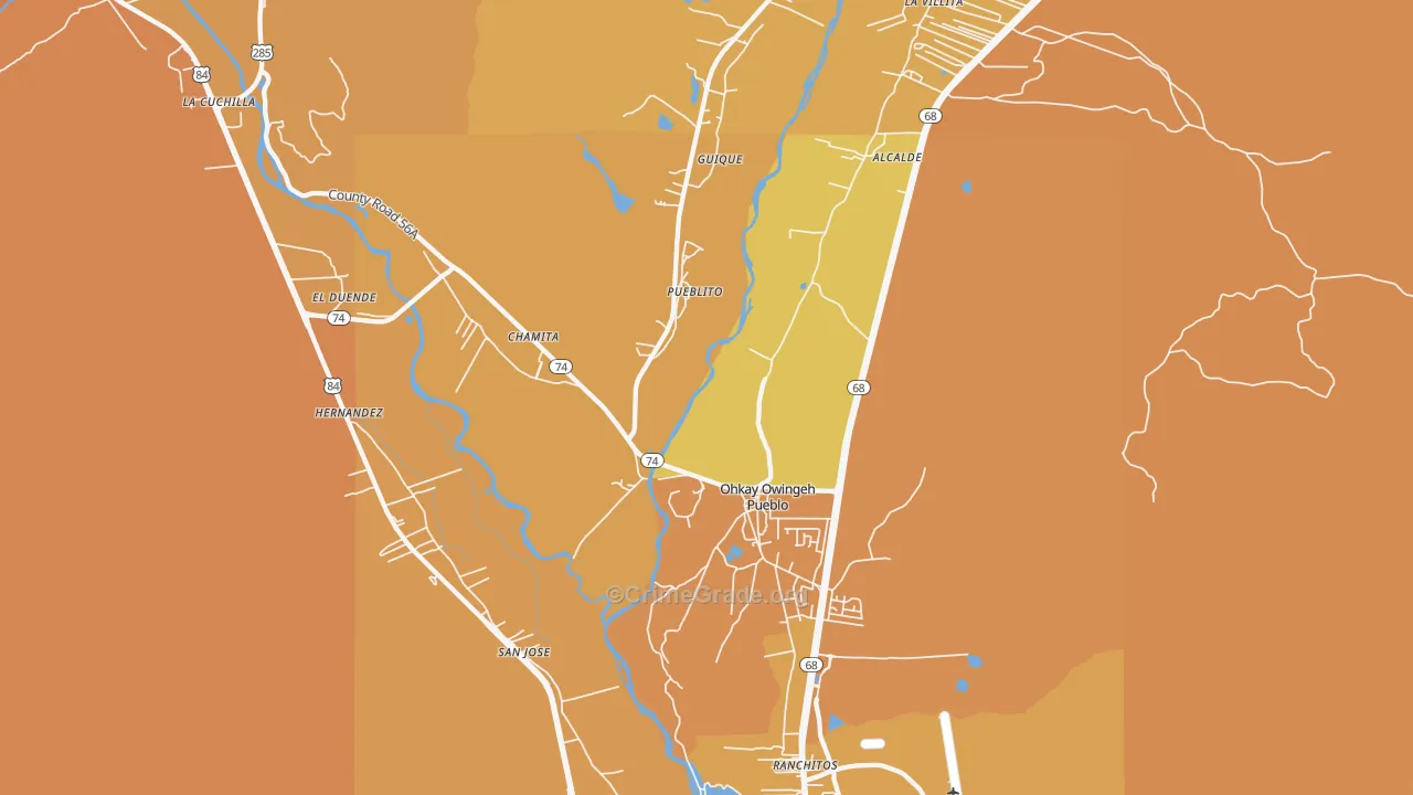 87566, NM Map of Vehicle Theft Rates