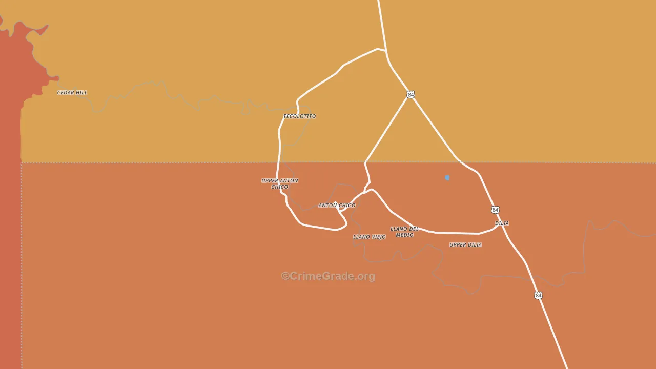87711, NM Map of Vehicle Theft Rates