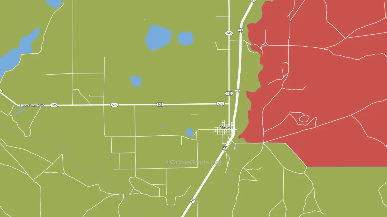 87728, NM Map of Vehicle Theft Rates