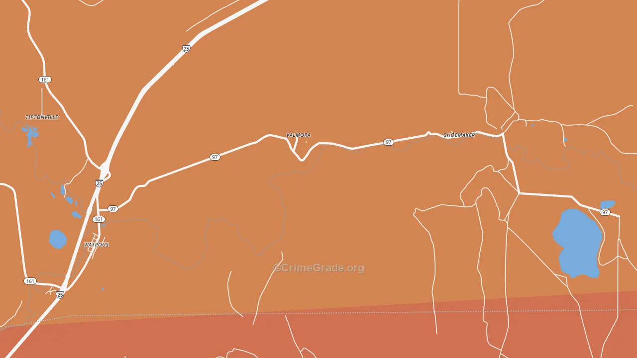 87750, NM Map of Vehicle Theft Rates