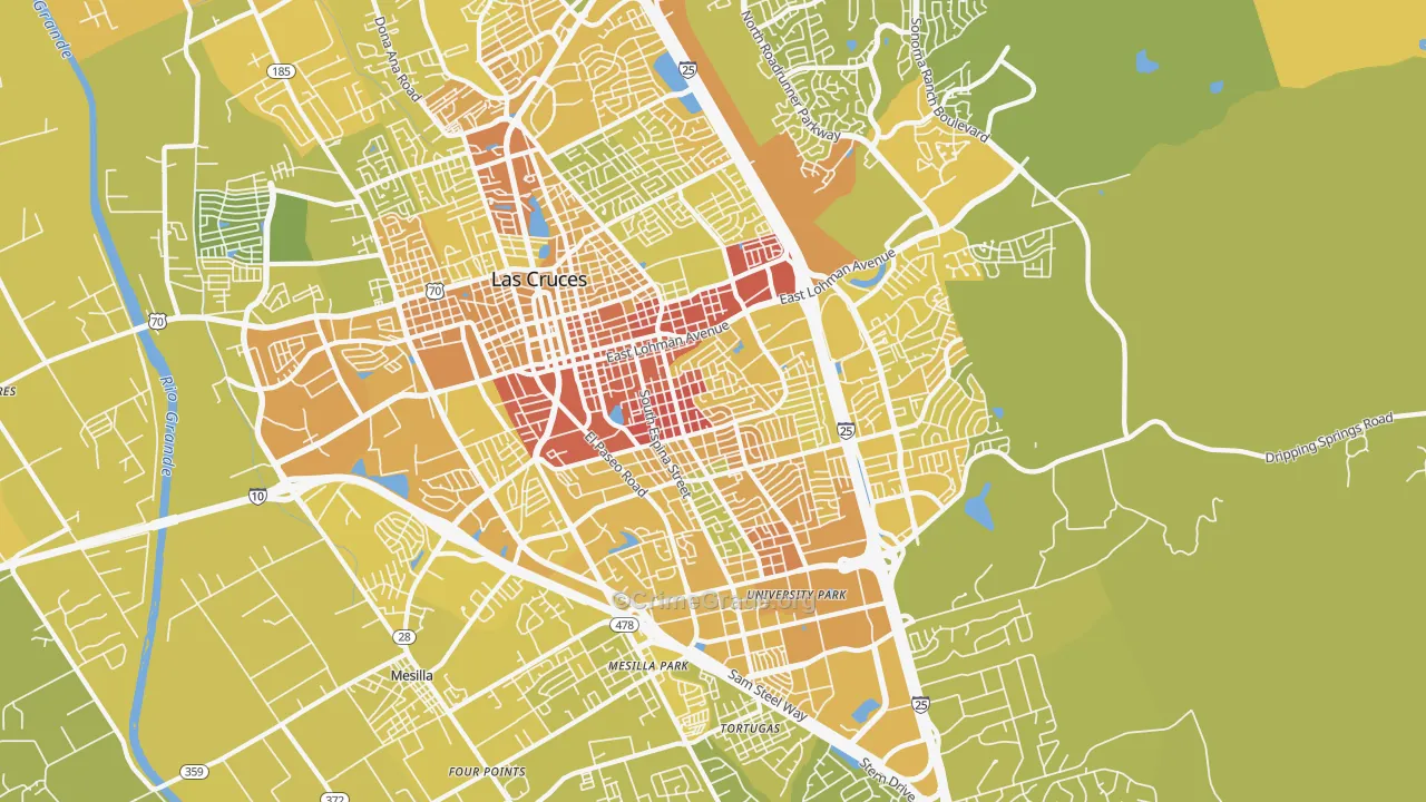 88001, NM Map of Vehicle Theft Rates