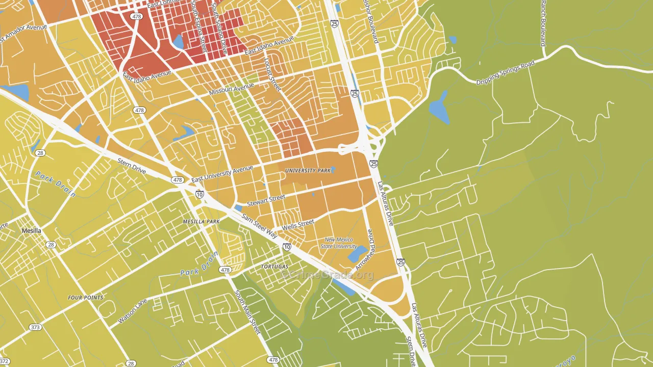 88003, NM Map of Vehicle Theft Rates