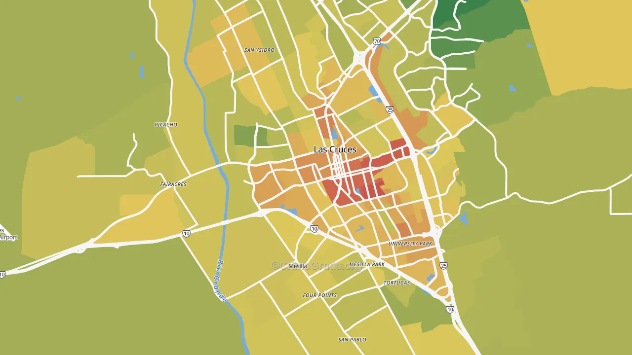 88005, NM Map of Vehicle Theft Rates