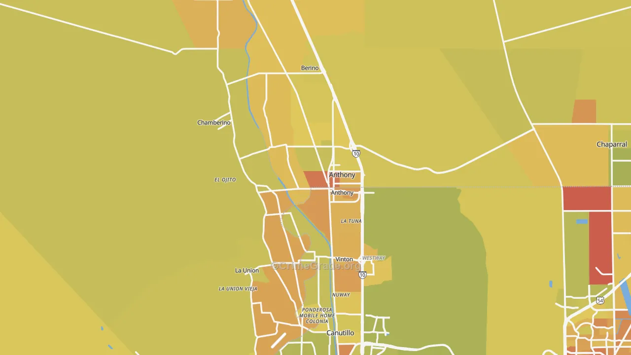 88021, NM Map of Vehicle Theft Rates