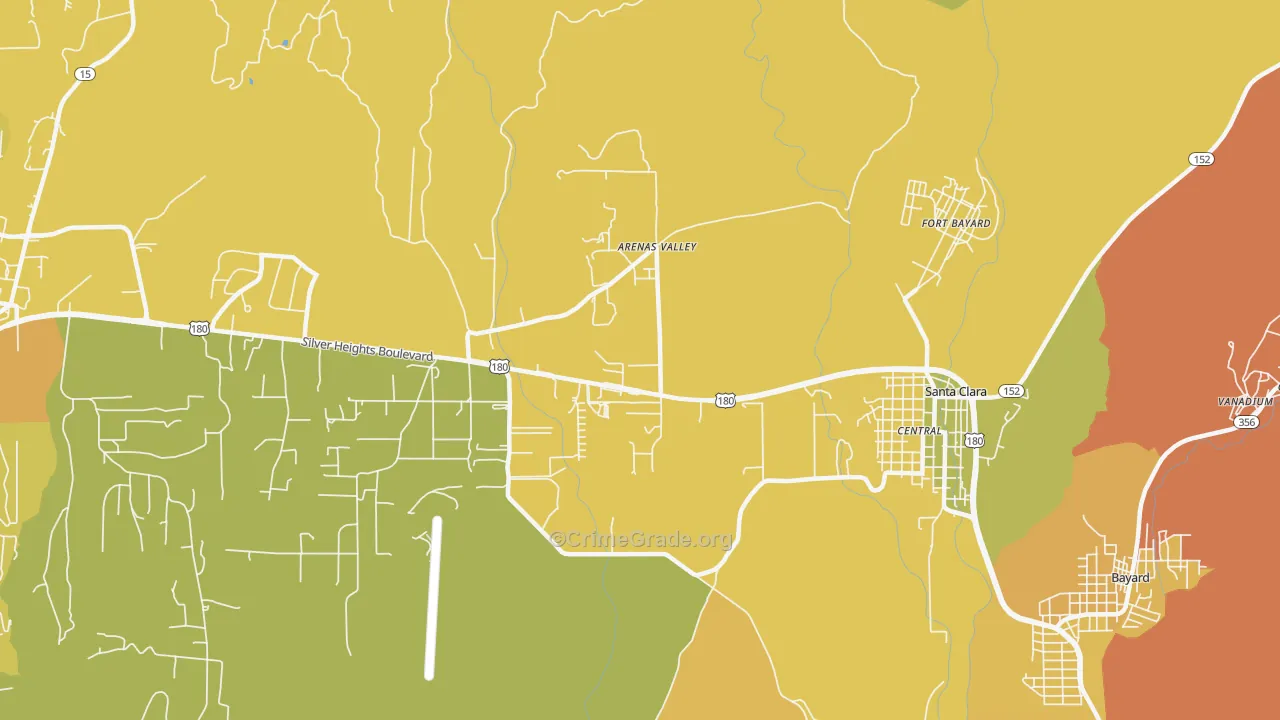 88022, NM Map of Vehicle Theft Rates