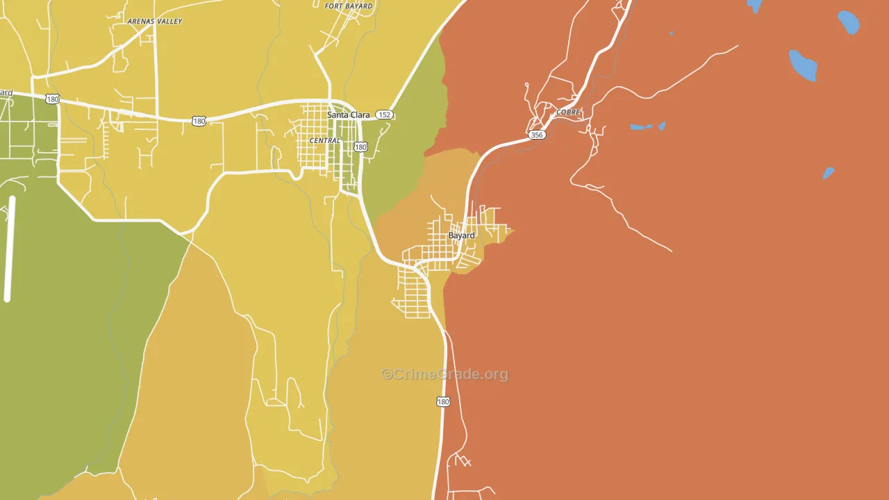 88023, NM Map of Vehicle Theft Rates