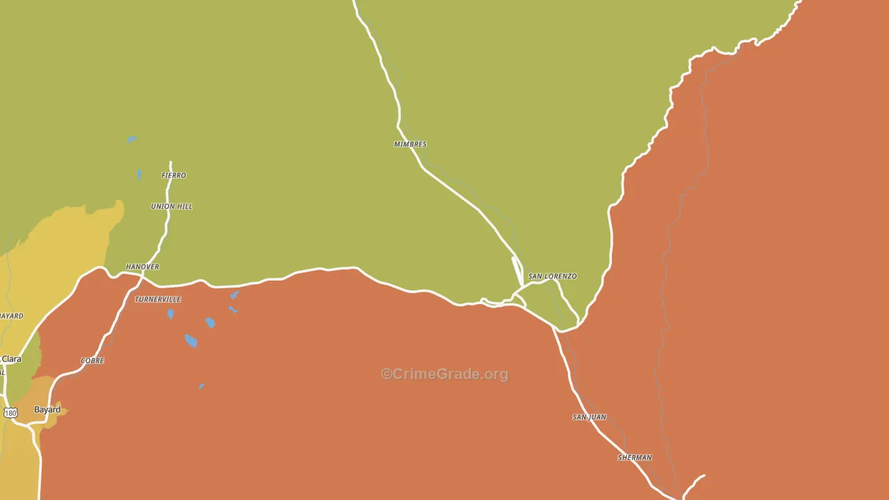 88041, NM Map of Vehicle Theft Rates