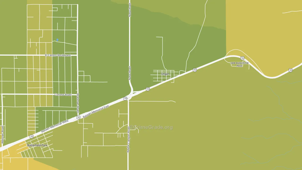 88052, NM Map of Vehicle Theft Rates