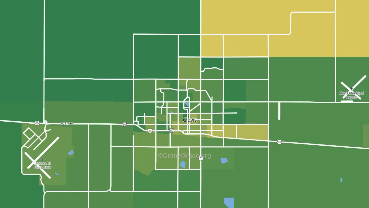 88101, NM Map of Vehicle Theft Rates