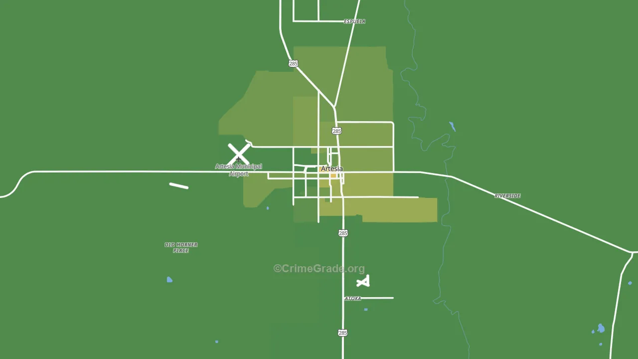 88210, NM Map of Vehicle Theft Rates