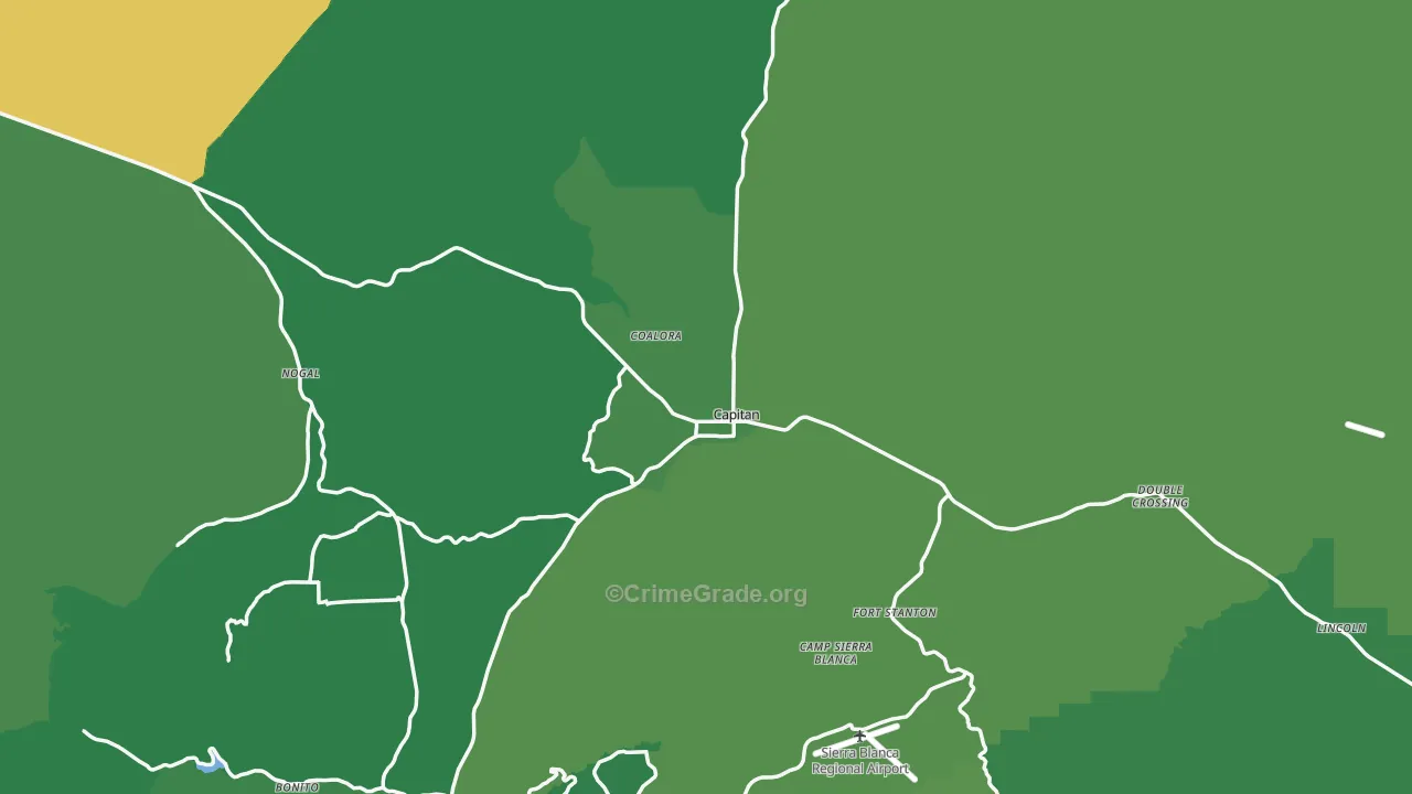 88316, NM Map of Vehicle Theft Rates