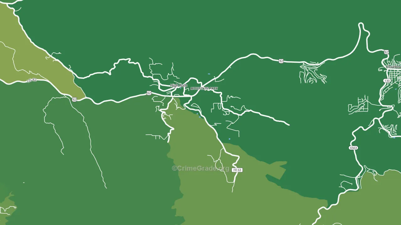 88325, NM Map of Vehicle Theft Rates
