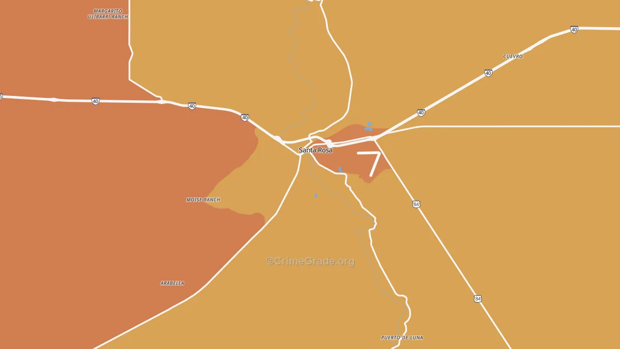 88435, NM Map of Vehicle Theft Rates