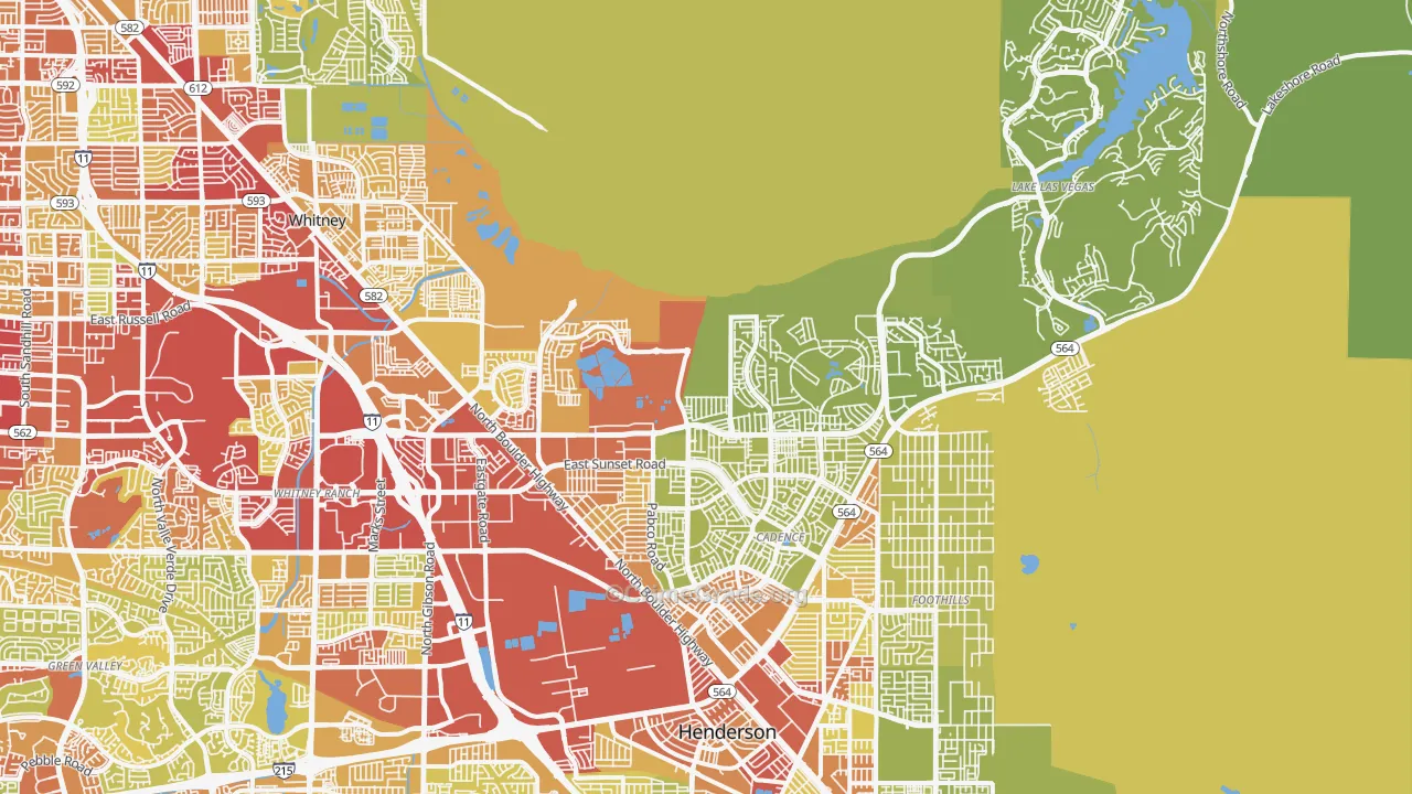 89011, NV Map of Vehicle Theft Rates