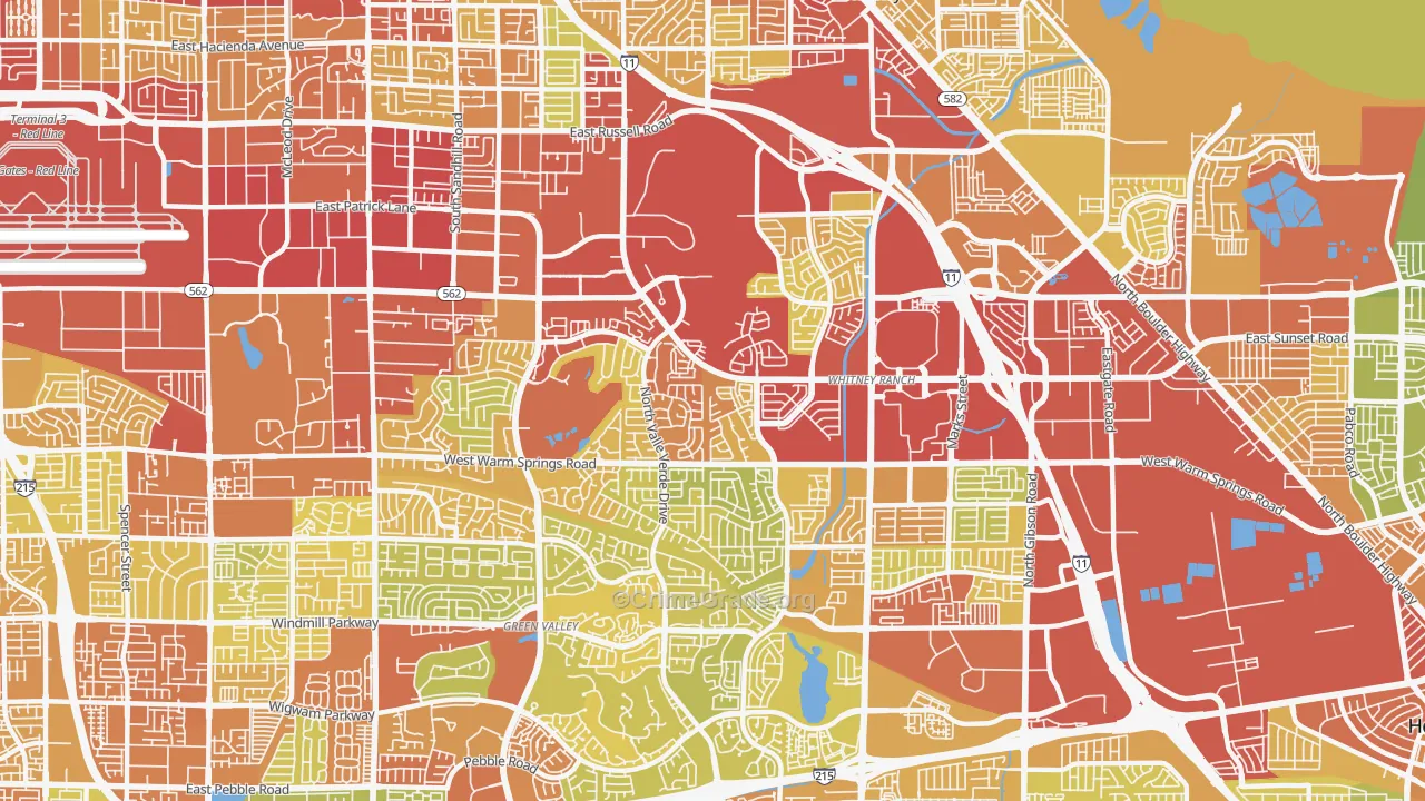 89014, NV Map of Vehicle Theft Rates