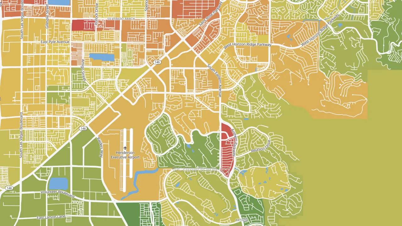 89052, NV Map of Vehicle Theft Rates