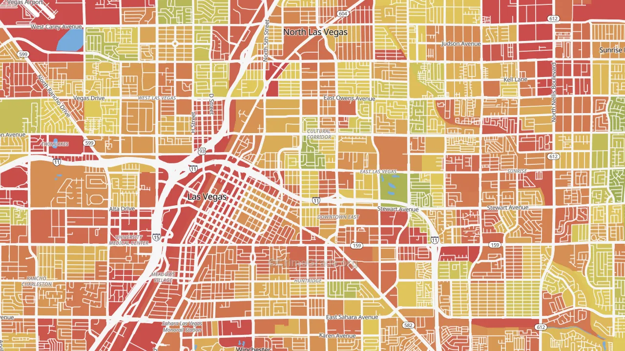 89101, NV Map of Vehicle Theft Rates