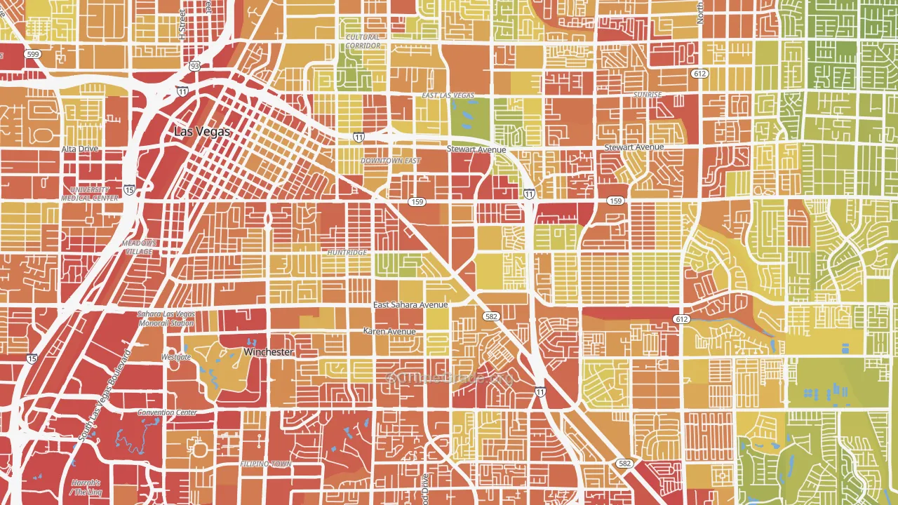 89104, NV Map of Vehicle Theft Rates