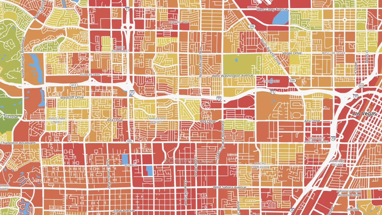 89107, NV Map of Vehicle Theft Rates