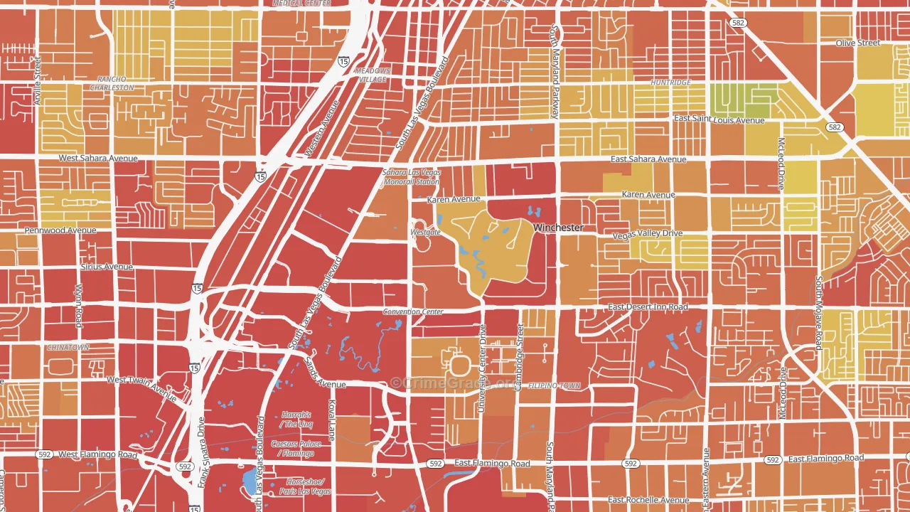 89109, NV Map of Vehicle Theft Rates