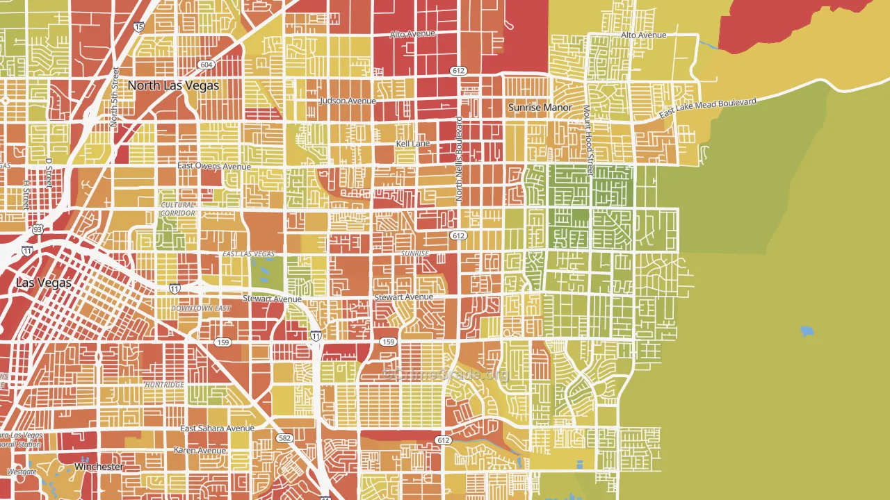 89110, NV Map of Vehicle Theft Rates