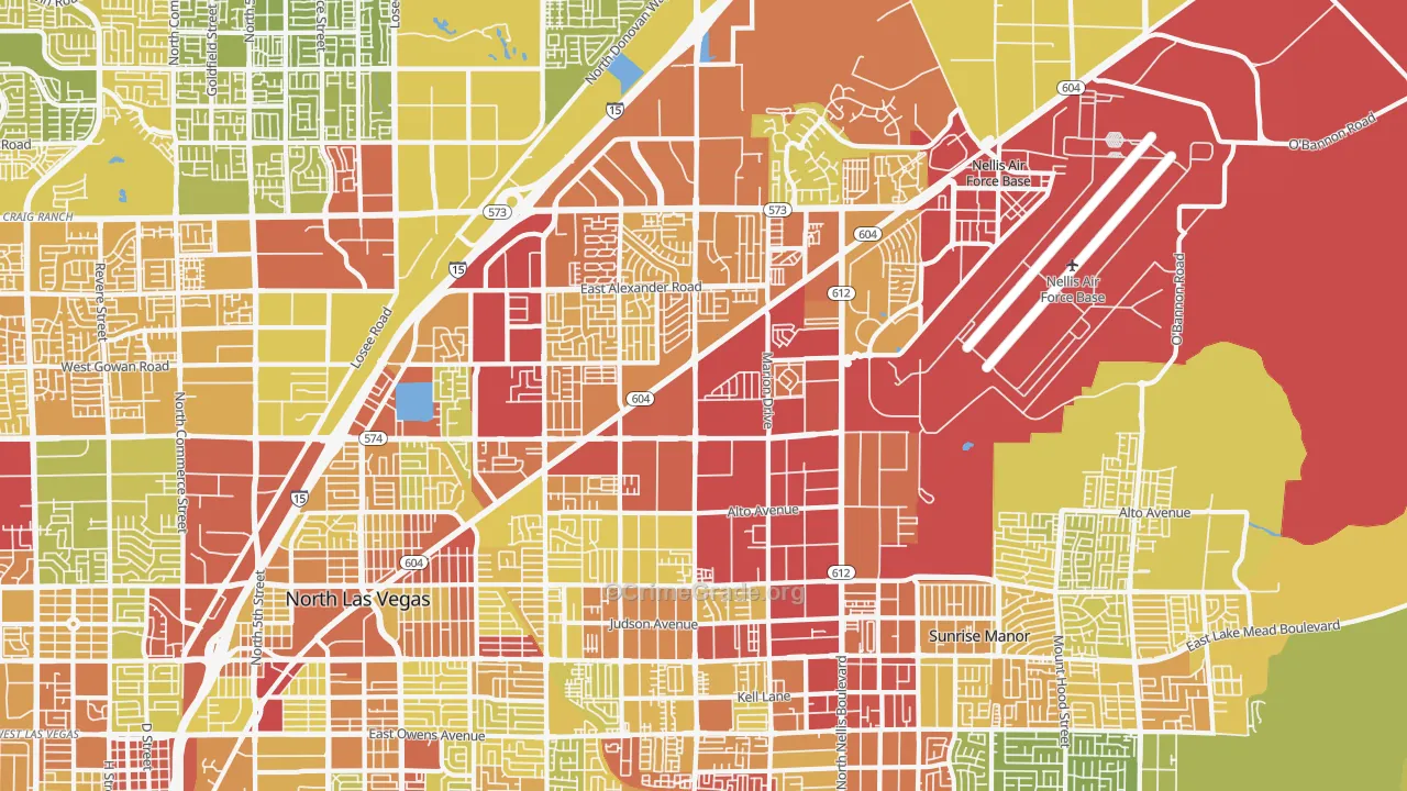 89115, NV Map of Vehicle Theft Rates