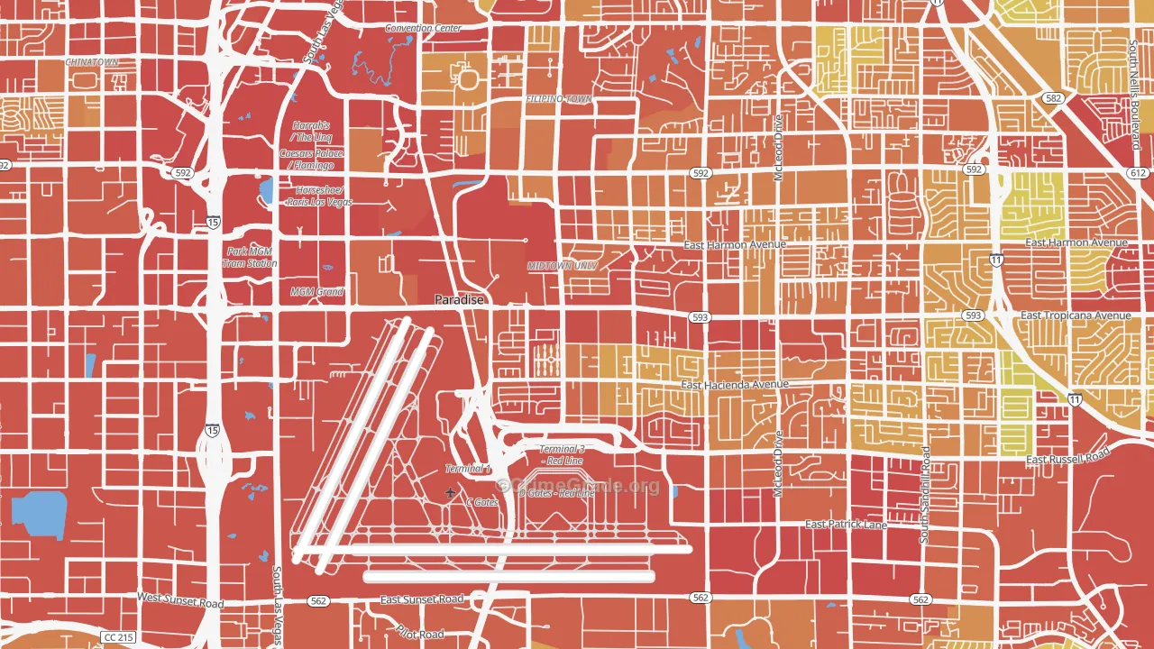 89119, NV Map of Vehicle Theft Rates
