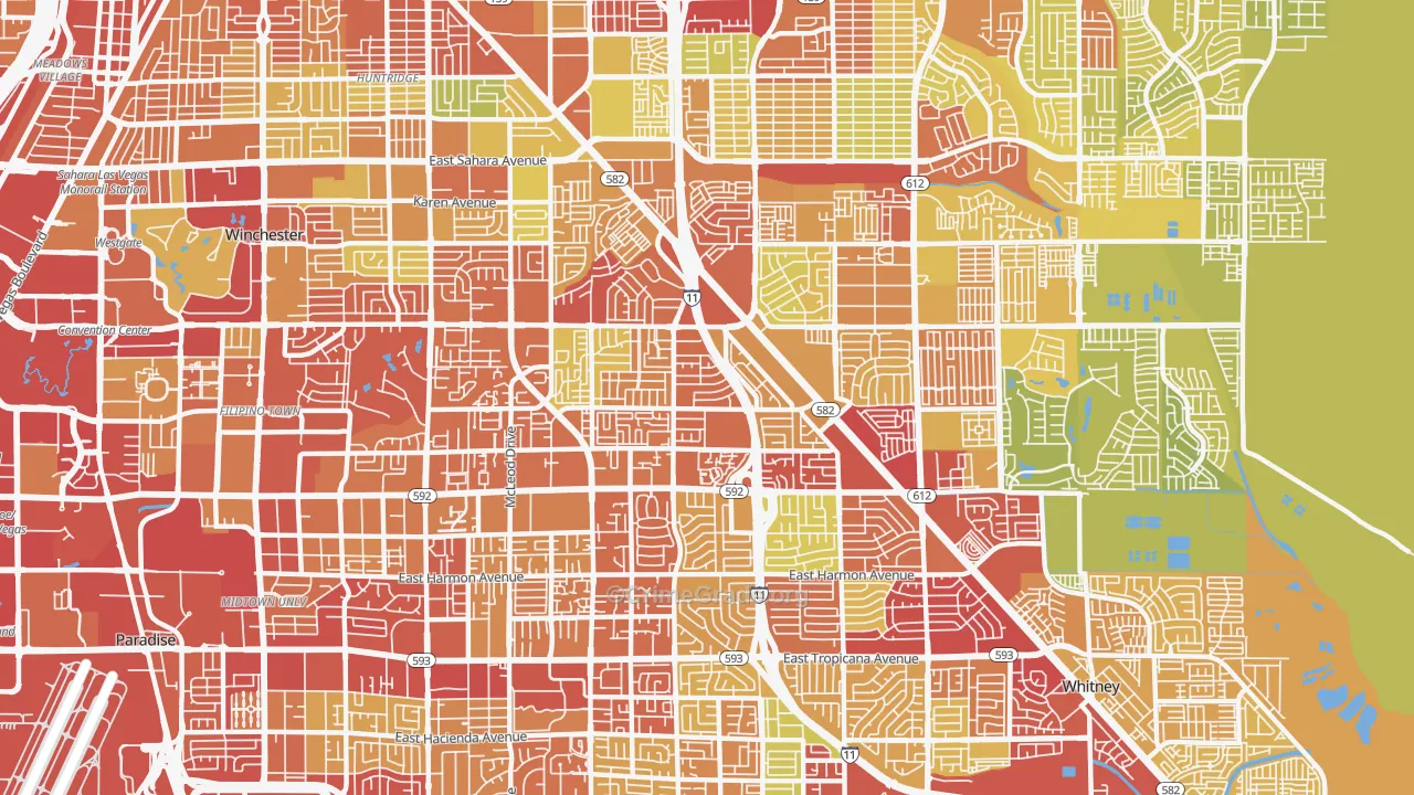89121, NV Map of Vehicle Theft Rates