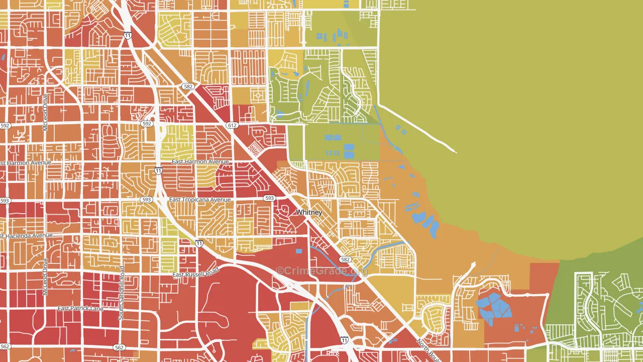 89122, NV Map of Vehicle Theft Rates