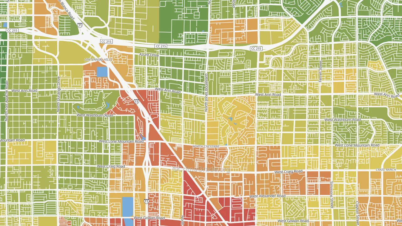 89130, NV Map of Vehicle Theft Rates