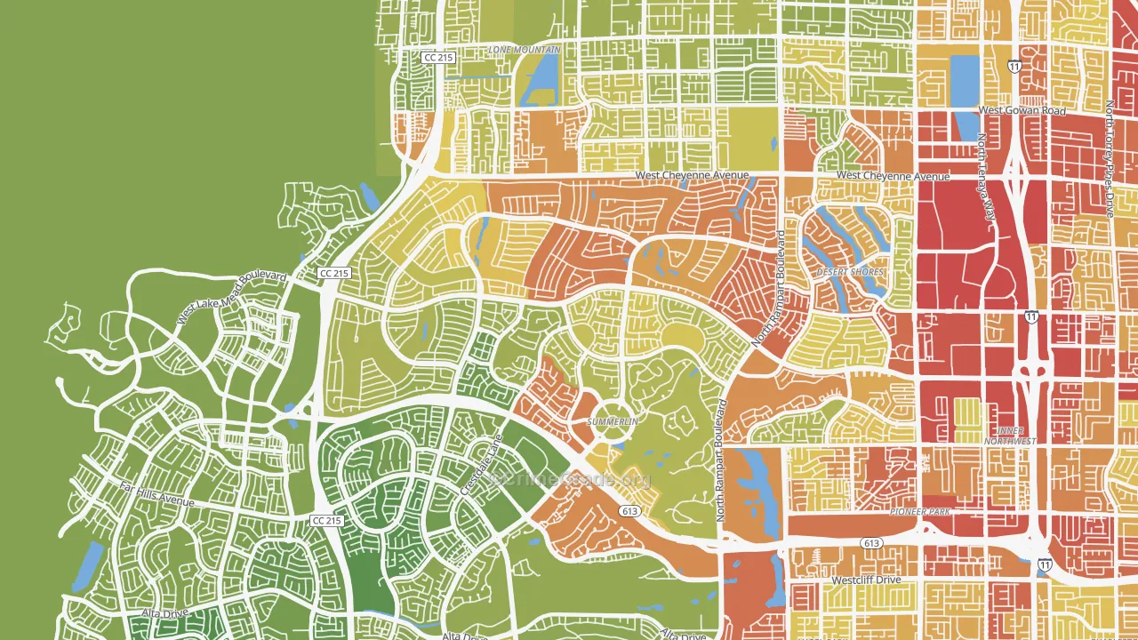 89134, NV Map of Vehicle Theft Rates