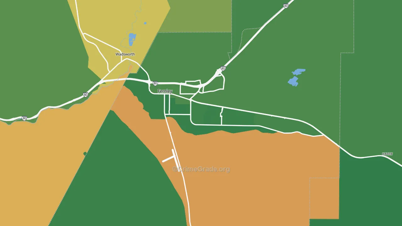 89408, NV Map of Vehicle Theft Rates