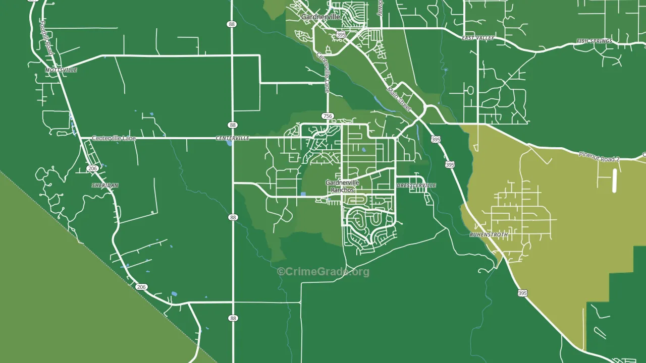 89460, NV Map of Vehicle Theft Rates