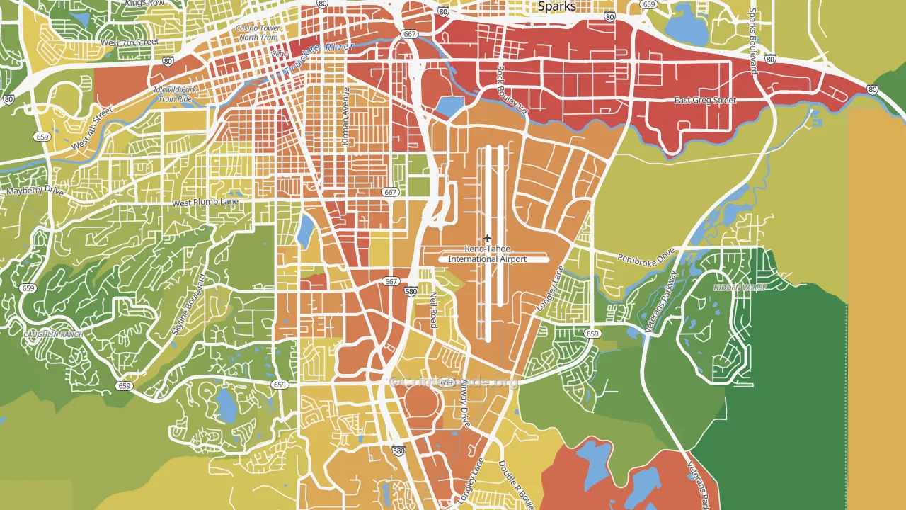 89502, NV Map of Vehicle Theft Rates