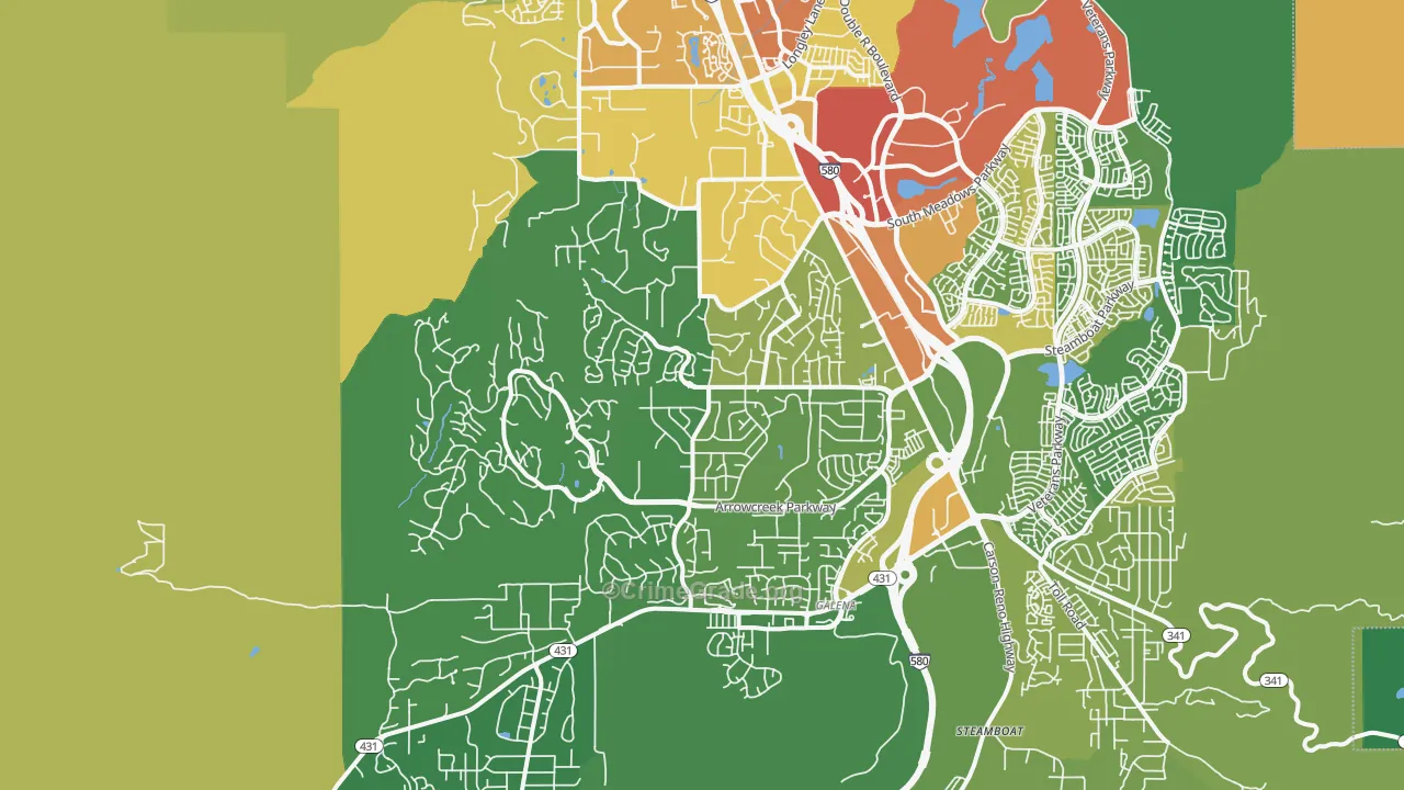 89511, NV Map of Vehicle Theft Rates