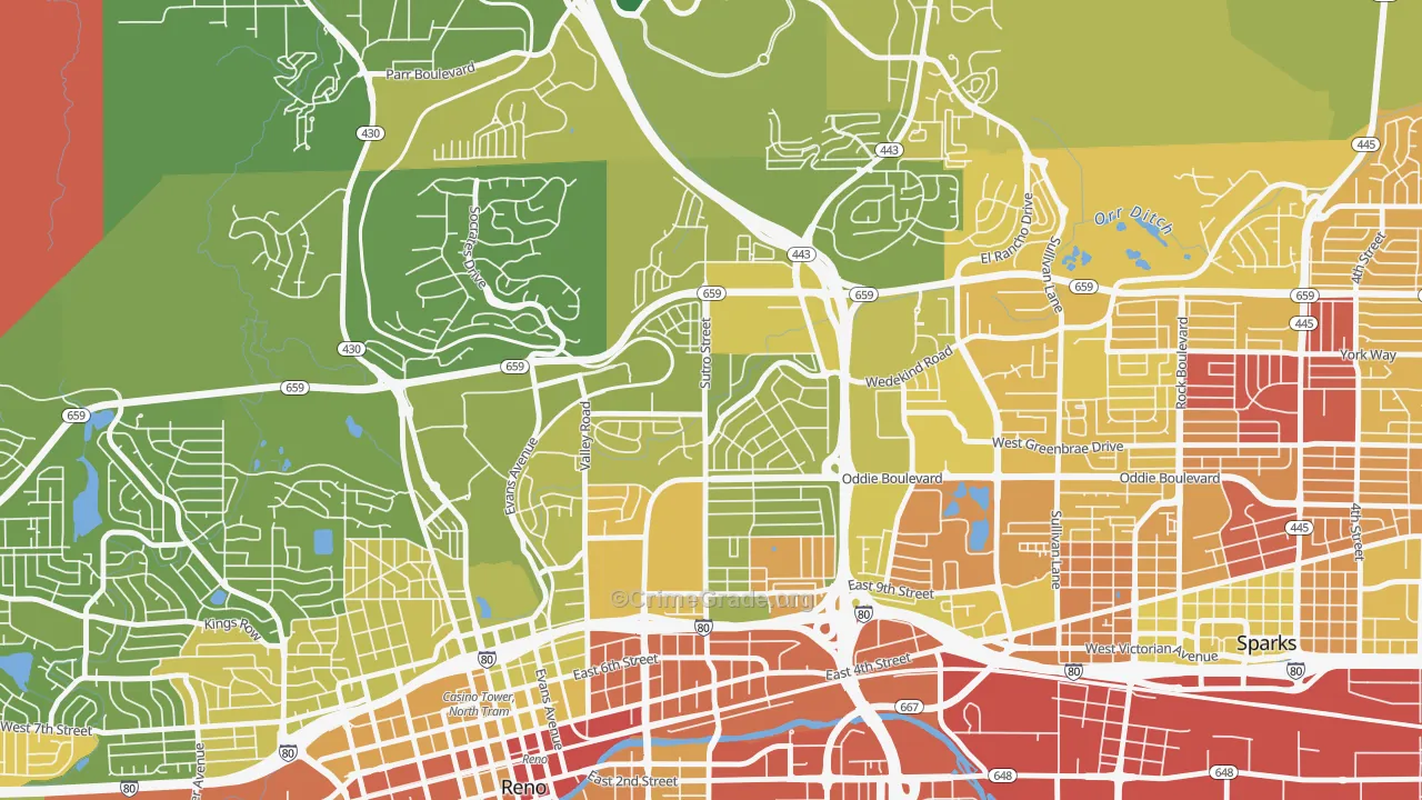89512, NV Map of Vehicle Theft Rates
