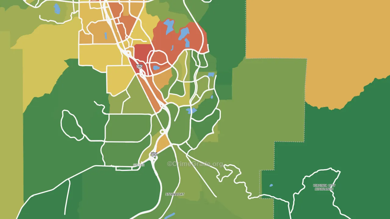 89521, NV Map of Vehicle Theft Rates