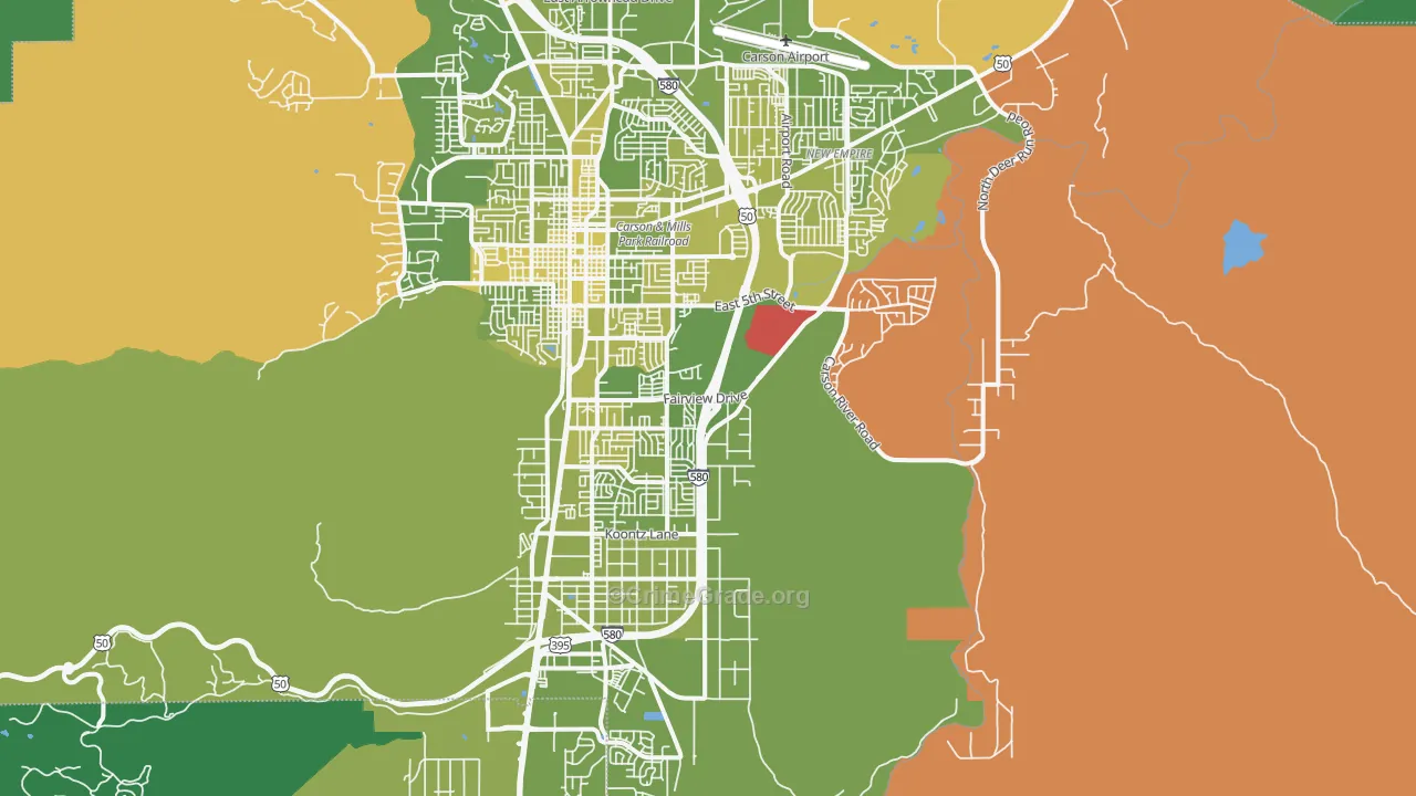 89701, NV Map of Vehicle Theft Rates