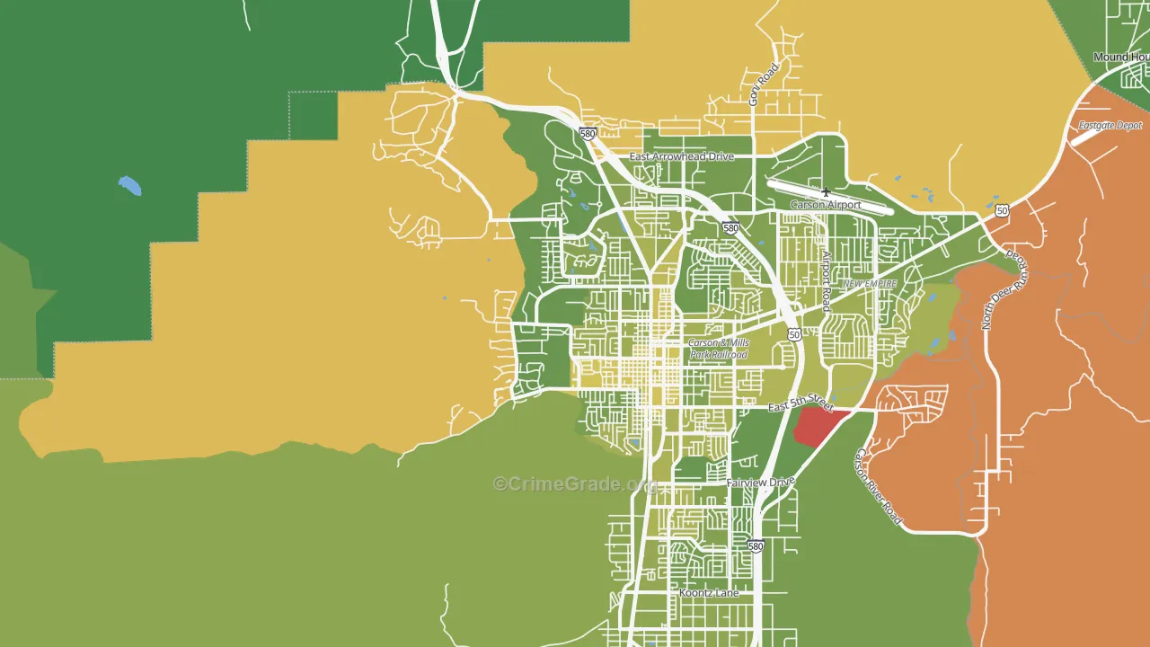 89703, NV Map of Vehicle Theft Rates