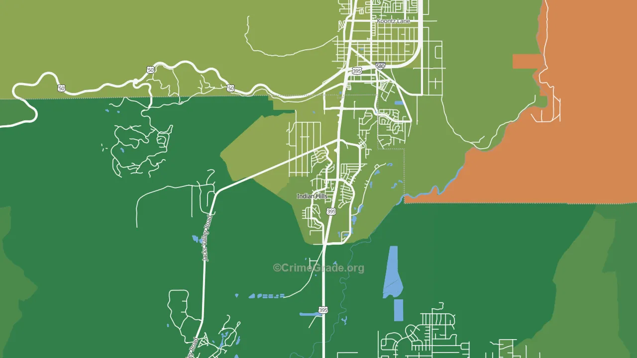 89705, NV Map of Vehicle Theft Rates