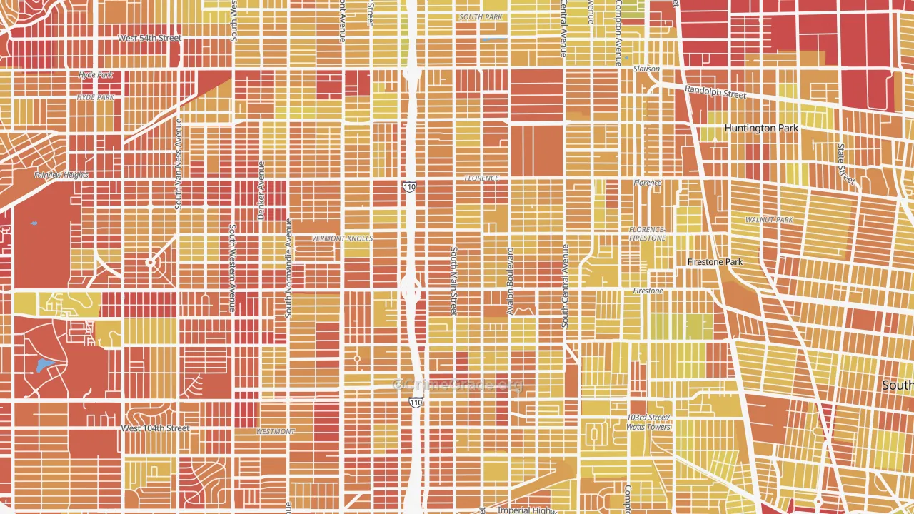 90003, CA Map of Vehicle Theft Rates
