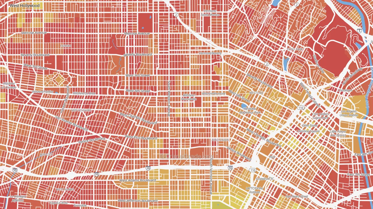 90005, CA Map of Vehicle Theft Rates