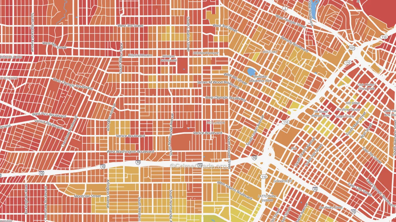 90006, CA Map of Vehicle Theft Rates
