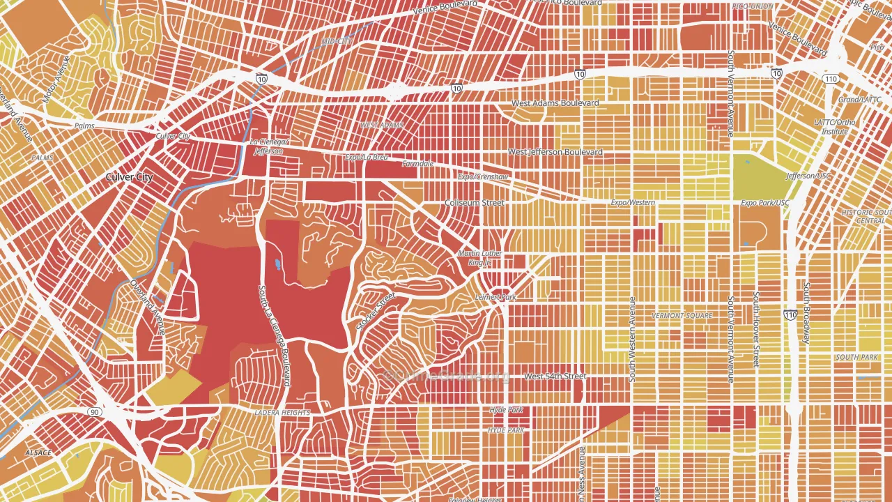 90008, CA Map of Vehicle Theft Rates