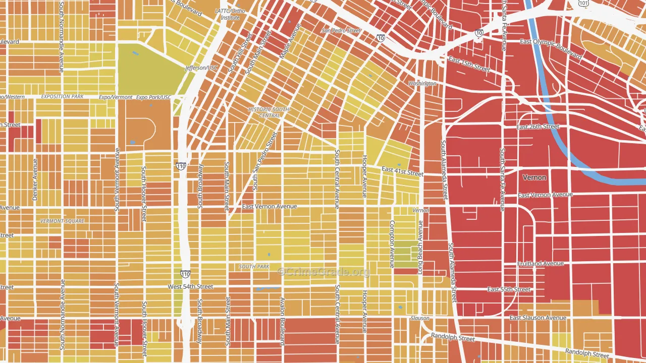 90011, CA Map of Vehicle Theft Rates