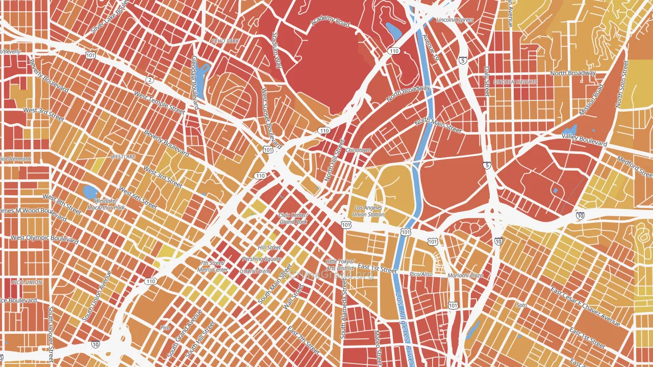 90012, CA Map of Vehicle Theft Rates