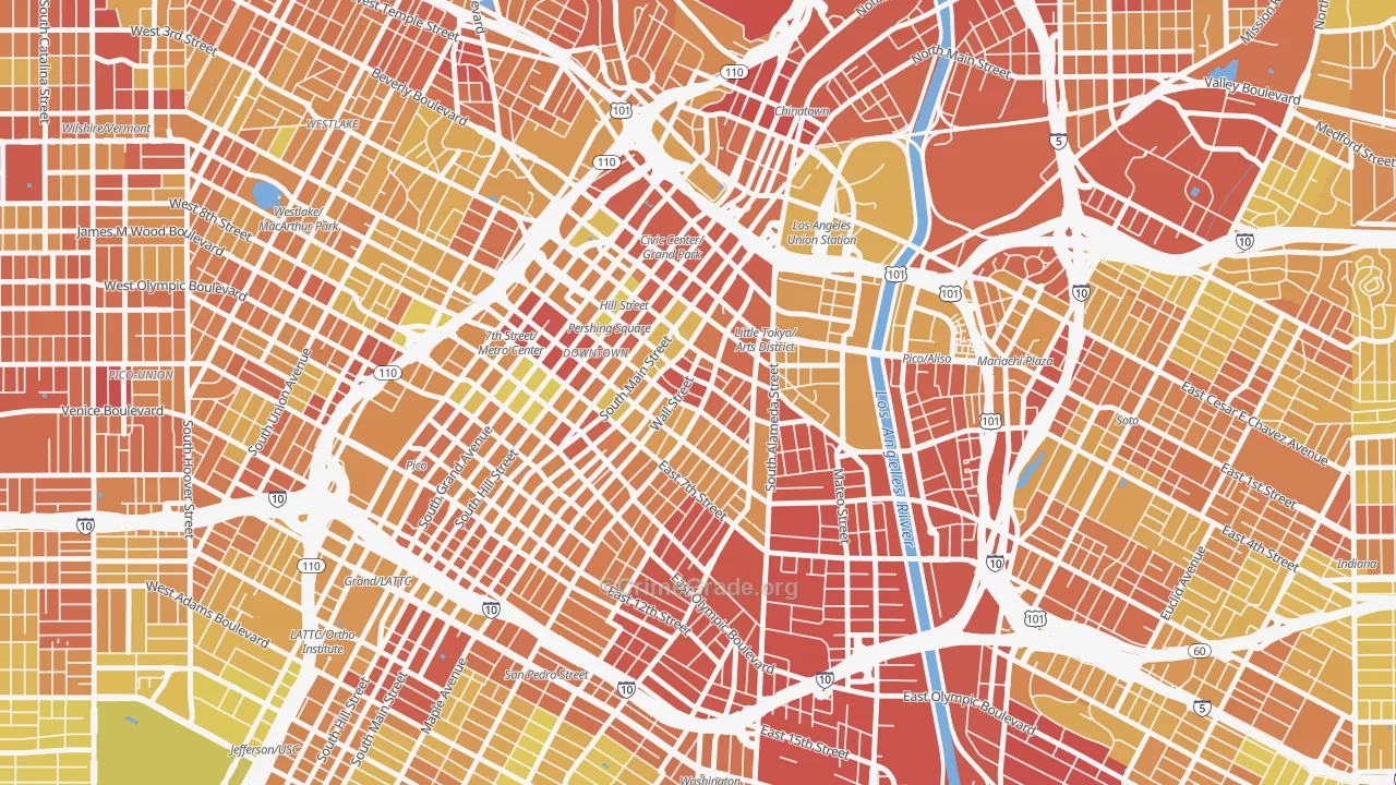 90013, CA Map of Vehicle Theft Rates